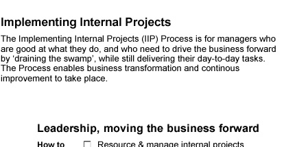 Implementing Internal Projects